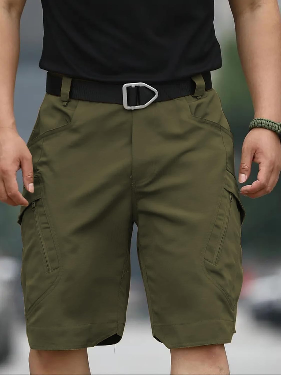 LYRXXX Men's Cargo Shorts for Hiking Work Travel Lightweight Waterproof Tactical Shorts with Multiple Pockets(No Belt)