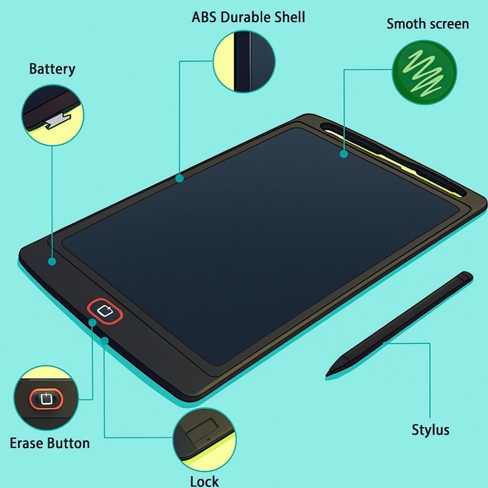 Sidhaarth Traders 1 Pcs of Digital LCD Writing Tablet for Kids, 8.5-Inch Doodle Board Educational Toy, Magic Board for Writing,Digital and Erasable Slate for Kids with Pen Random Color 1
