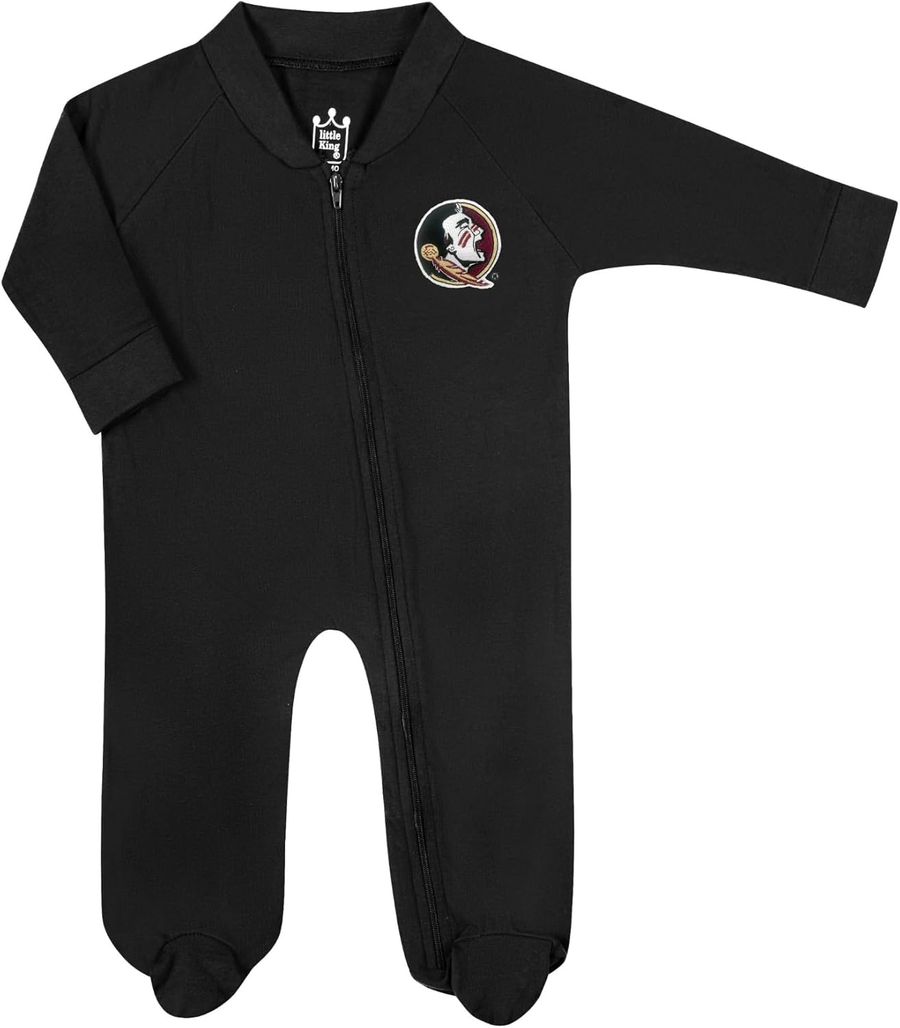 Little King NCAA Long Sleeve Full Zip Footed Romper-Sizes 0-3 Months 3-6 Months and 6-9 Months