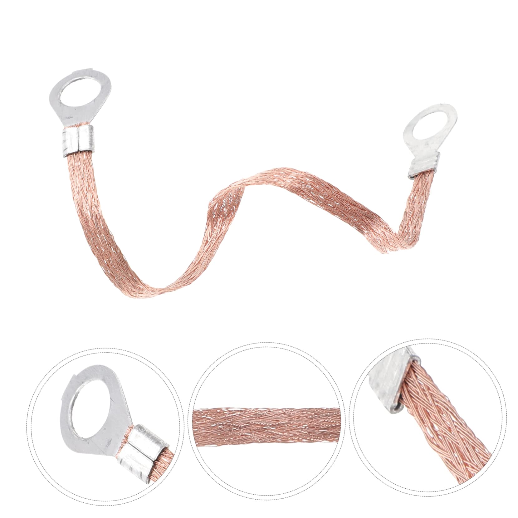 LIFKICH 100pcs Earth Bonding Braided Wire Straps for High Voltage Equipment Copper Wire Strapping for Industrial Electronic and Automotive Applications