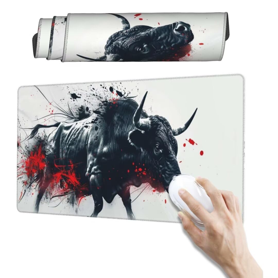 Tappetino Mouse Oscurità Tappetino Mouse XXL 1600 x 800 mm, Mucca Tappetino Scrivania con Base In Gomma Antiscivolo, Tappetino Mouse Gaming Impermeabile Mouse Pad, Maggiore Precisione e Velocità qw688