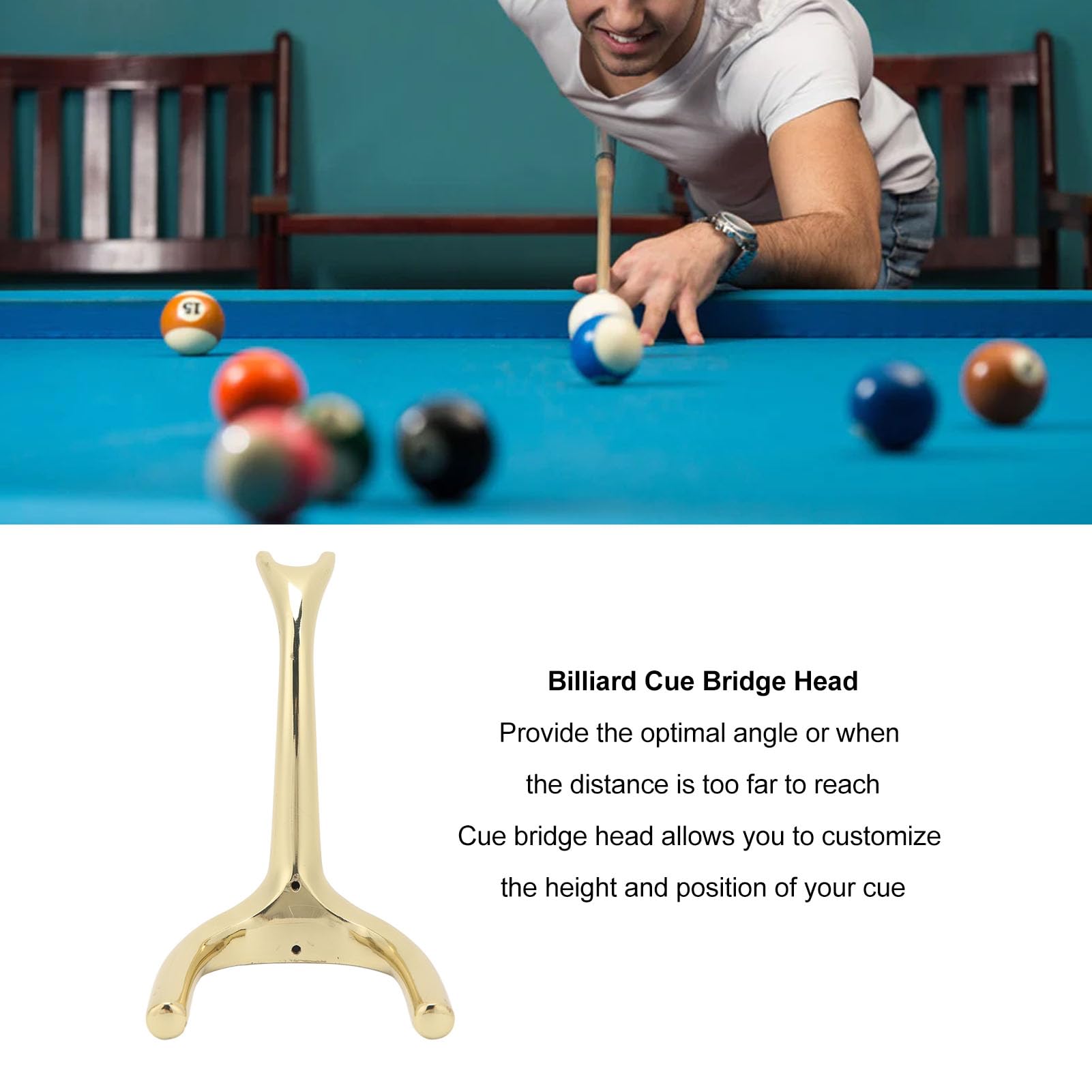 Tyenaza Queue De Billard Snooker, Tête De Pont De Queue De Billard, Accessoires De Table De Billard Portables à Enfiler, Repose-Queue Longue