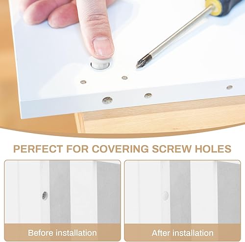 Miniatura 6 de 150 tapones de plástico para agujeros de plástico, tapones de rosca blancos, tapa de agujero de plástico a presión, enchufe de orificio tipo