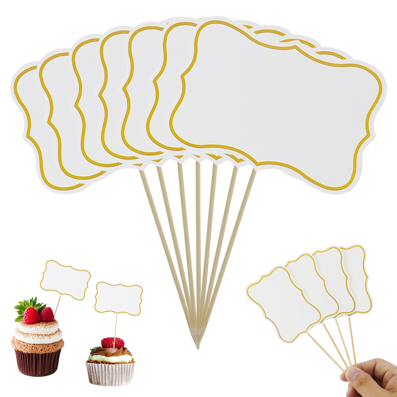 62 PCS Party Food Flags for Buffet, Mini Chalkboard Signs for Food, Blank Toothpick Flags Cocktail Sticks Party Food Flags for Buffets to Write it On Cupcake Toppers Cheese Flags for Wedding Decor