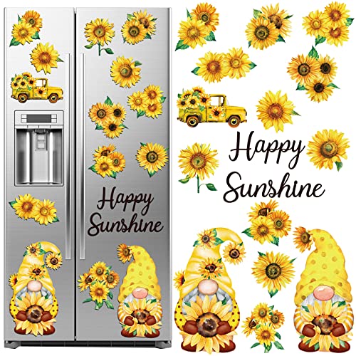 Imanes decorativos de girasol para refrigerador, paquete de 16 miniatura 1