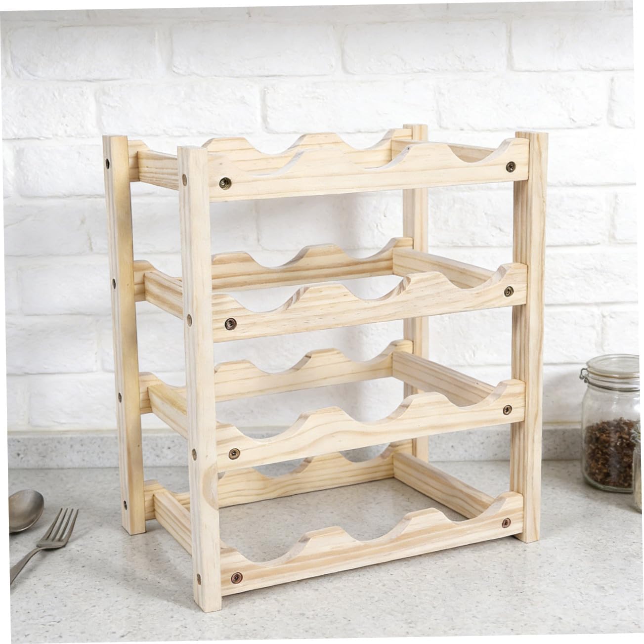 Elegant Wooden Wine Bottle Rack Stackable Design Wine Bottle Holder for Home Hotel Bar
