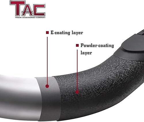 Miniatura 4 de TAC - Estribos laterales para Chevy SilveradoGMC Sierra 2001-2018 1500 y 2001-2019 25003500 Crew Cab (excluye CK Classic), barras laterales de 3