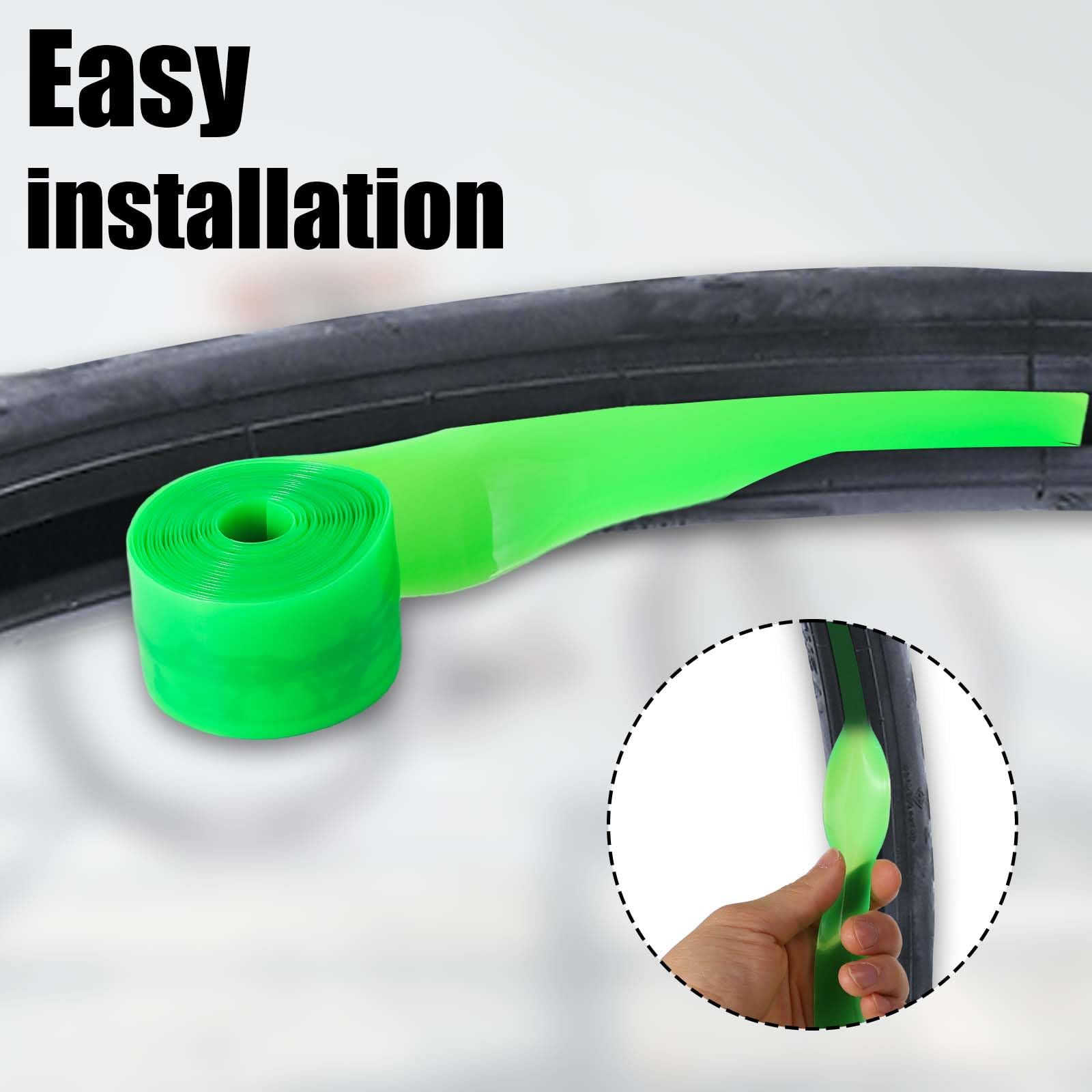 ZYAMY 2-Pack Bicycle Tire Liner Protectors - Anti-Puncture PVC Strip For MTB & Road Bike Tires