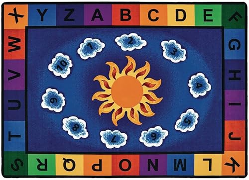 Miniatura 7 de Carpets for Kids 9416 Sunny Day - Alfombra de aprendizaje y juego de 8 pies 3 pulgadas x 11 pies 8 pulgadas ovalada