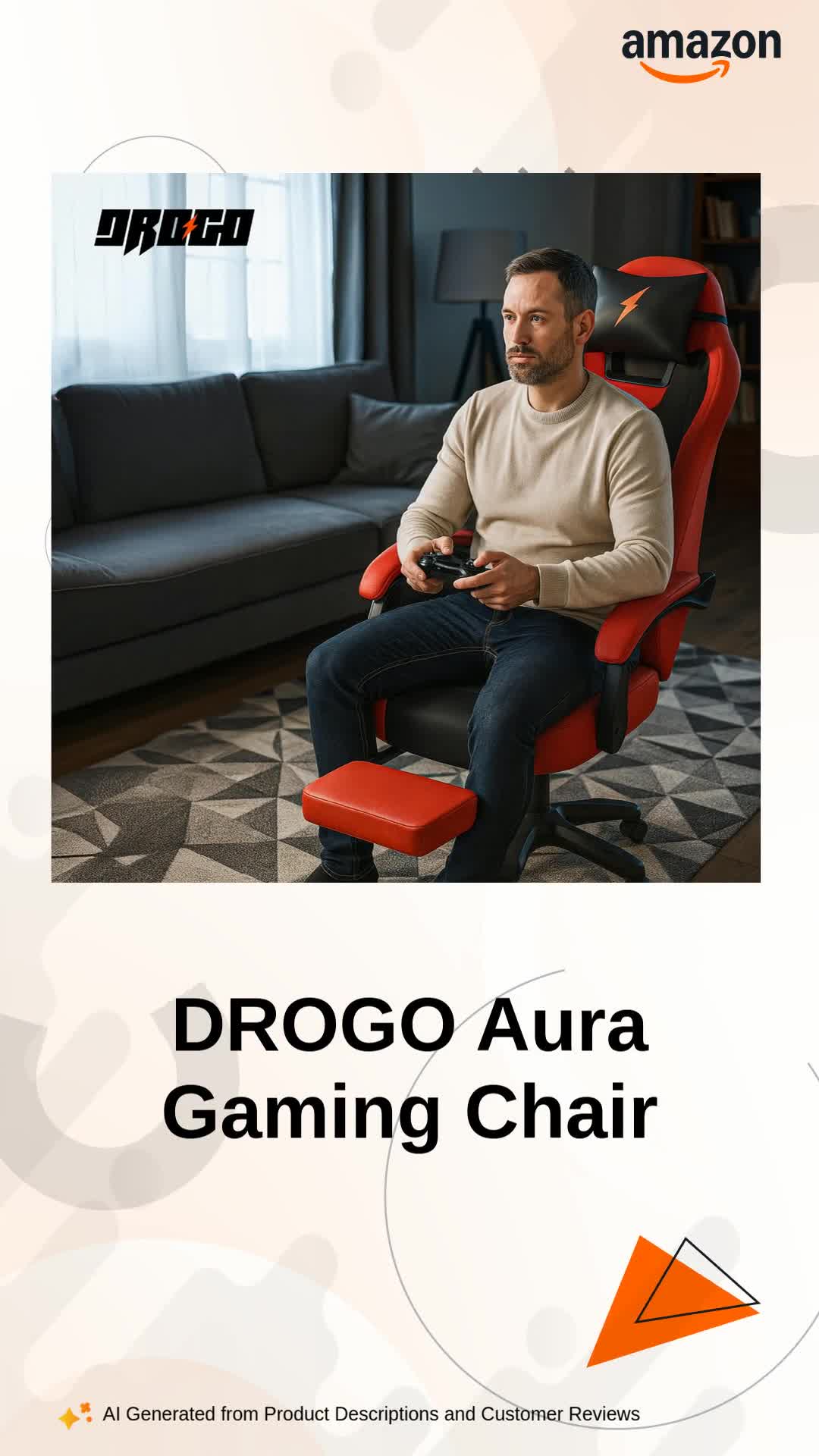 DROGO Aura Ergonomic Gaming Chair with Premium PU Leather Fabric