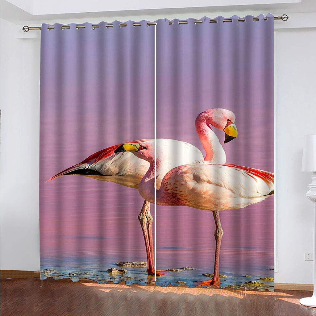 Rideaux occultants à oeillets mauve et flamant violet pour chambre 2 pièces 132x175 cm