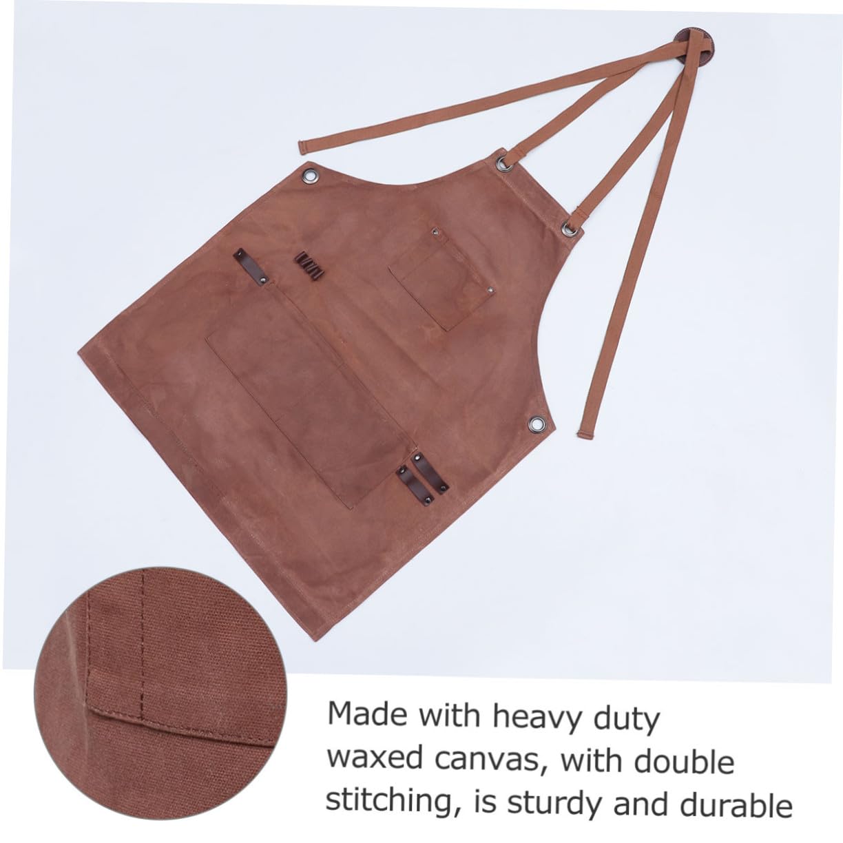 BESPORTBLE Holzbearbeitungsschürze aus Gewachstem Canvas für Herren Werkstattschürze mit 2 Werkzeugtaschen Gekreuzten Trägern und Schnappverschluss für Gartenarbeit