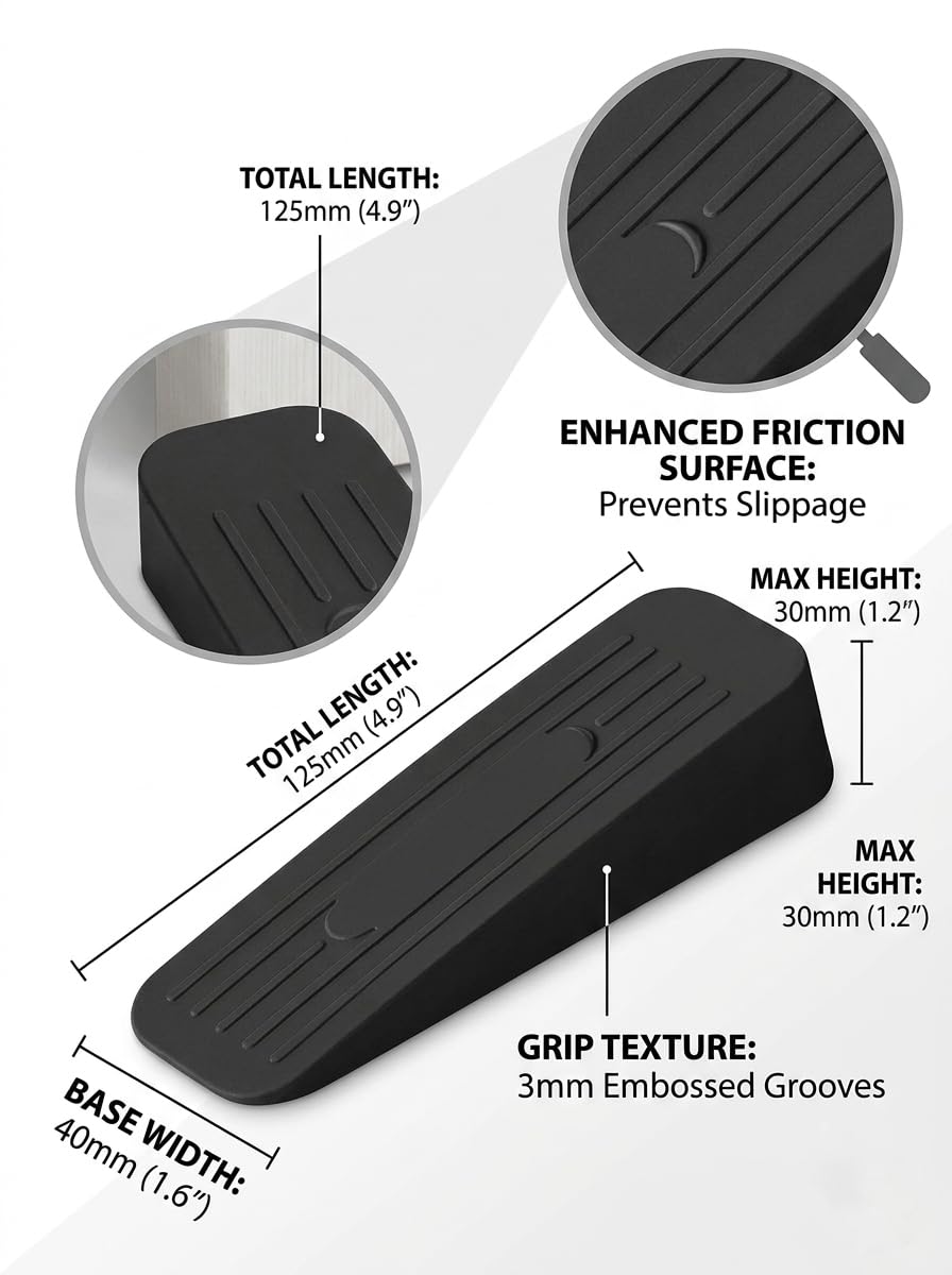 Heavy Duty Door Stoppers - Anti-Slip & Protect Floors -4