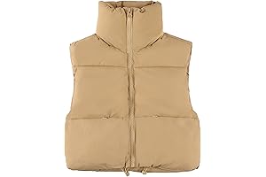 Cropped Puffer Vest for Women
