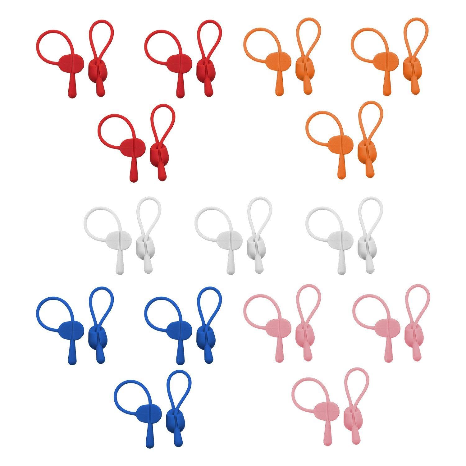 15 Piece Bundling Silicone Rope, Reusable Silicone Cable Ties, Rubber Cable Ties, Resealable Cable Ties