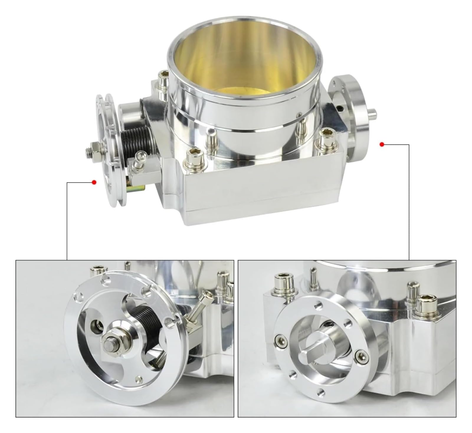 Drosselklappen Stellantriebsbaugruppe 65 Mm 70 Mm 80 Mm 90 Mm Drosselklappengehäuse Ansaugkrümmer Billet Aluminium(80MM SILVER)