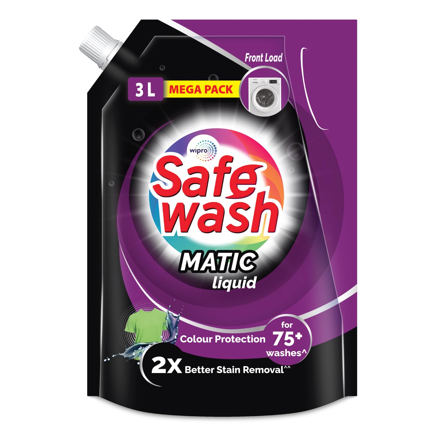 Safewash Front Load Matic Premium Liquid Detergent 3.2L Refill Pouch with Colour-Protect Technology | 2x Stain Removal | For All Types of Fabrics-picture-18