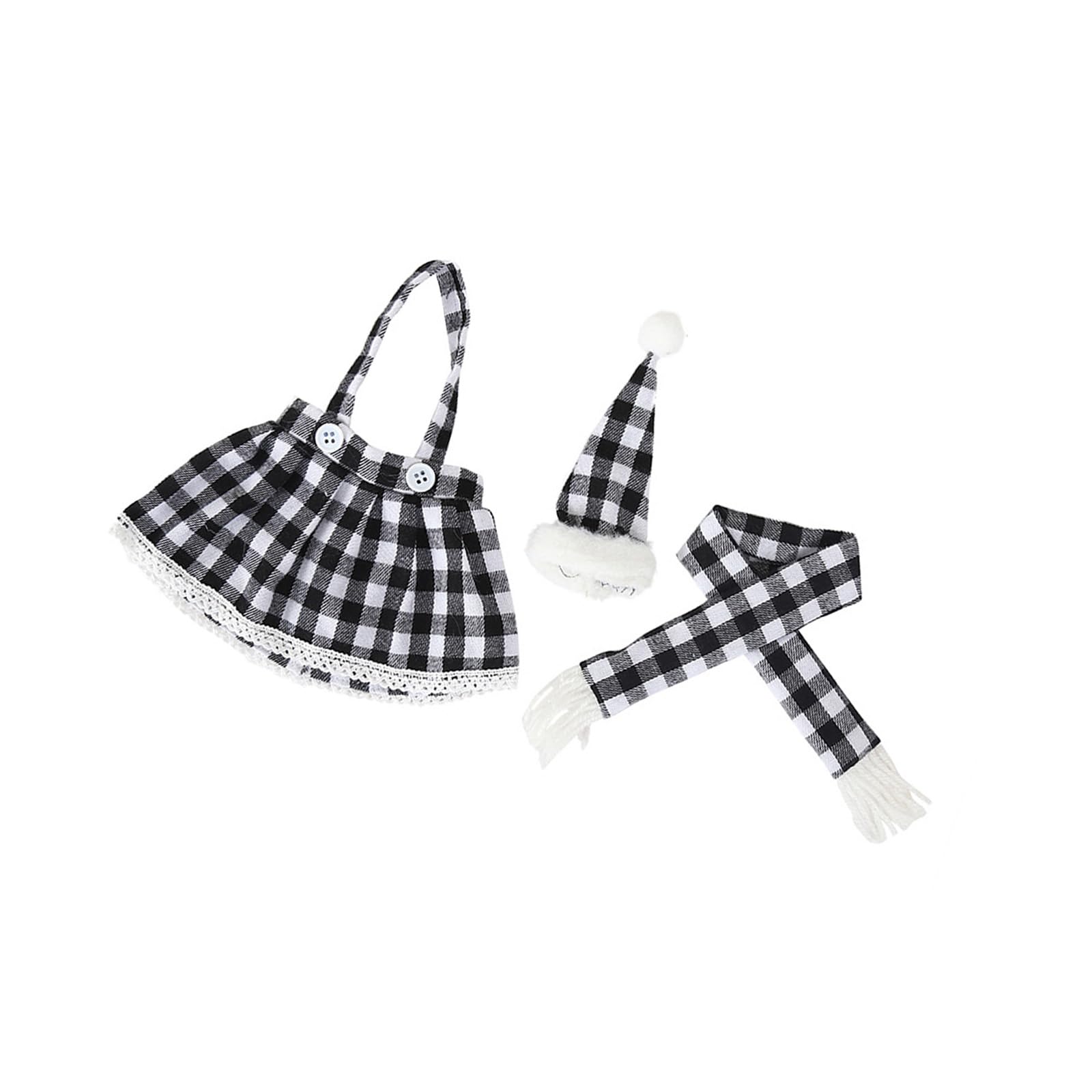 Msioytog Efficient Wine Bottle Outfit Set Holiday Themed Skirt Cap Scarf Accessories for Christmas Decorations and Family Gatherings Washable Wine Bottle Cover