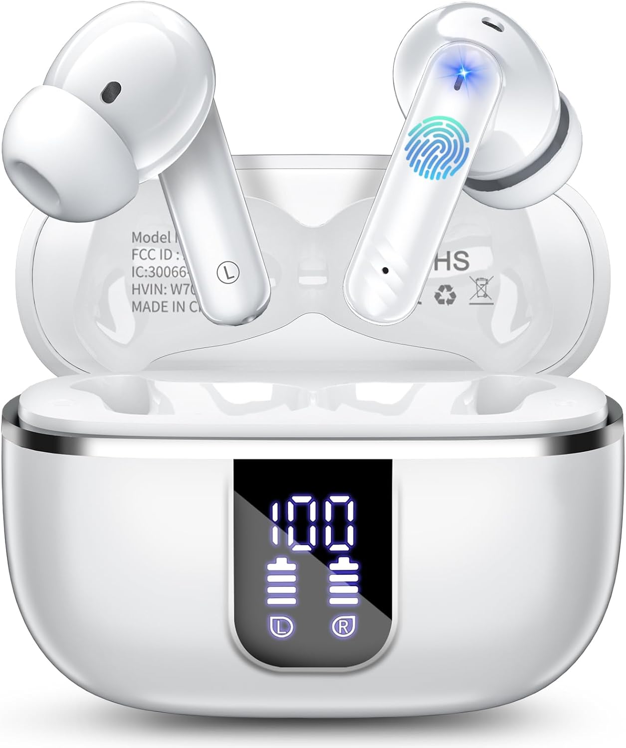 Wireless Earbuds, Headphones Bluetooth 5.4 with HiFi Stereo Deep Bass, Ear buds Noise Cancelling wit… Wireless Earbuds, Headphones Bluetooth 5.4 with HiFi Stereo Deep Bass, Ear buds Noise Cancelling wit…