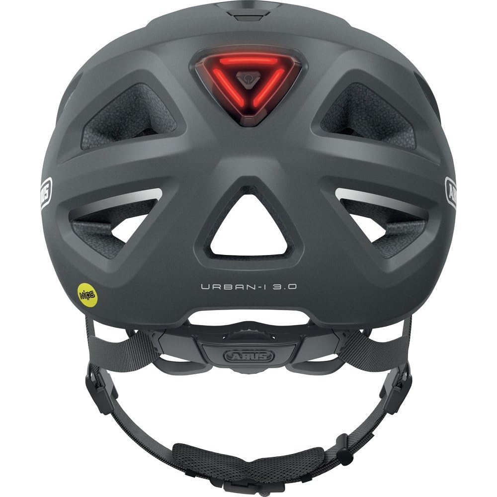 ABUS Urban-I 3.0 MIPS city helmet - casco da bici con protezione dagli impatti, luce posteriore, visiera e chiusura magnetica - per uomo e donna