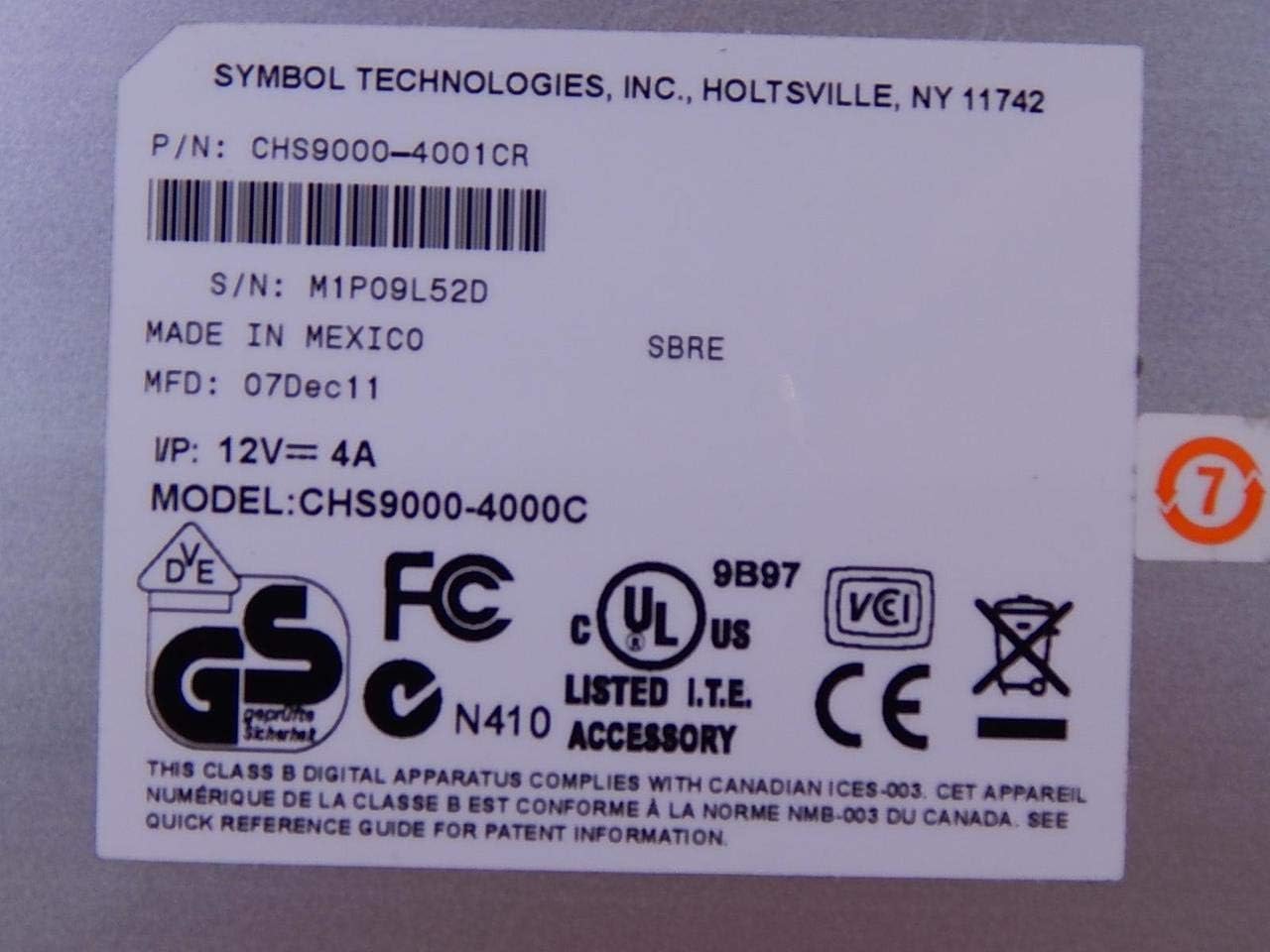 CHS9000-4001CR 4-Slot Charging Cradle T96817
