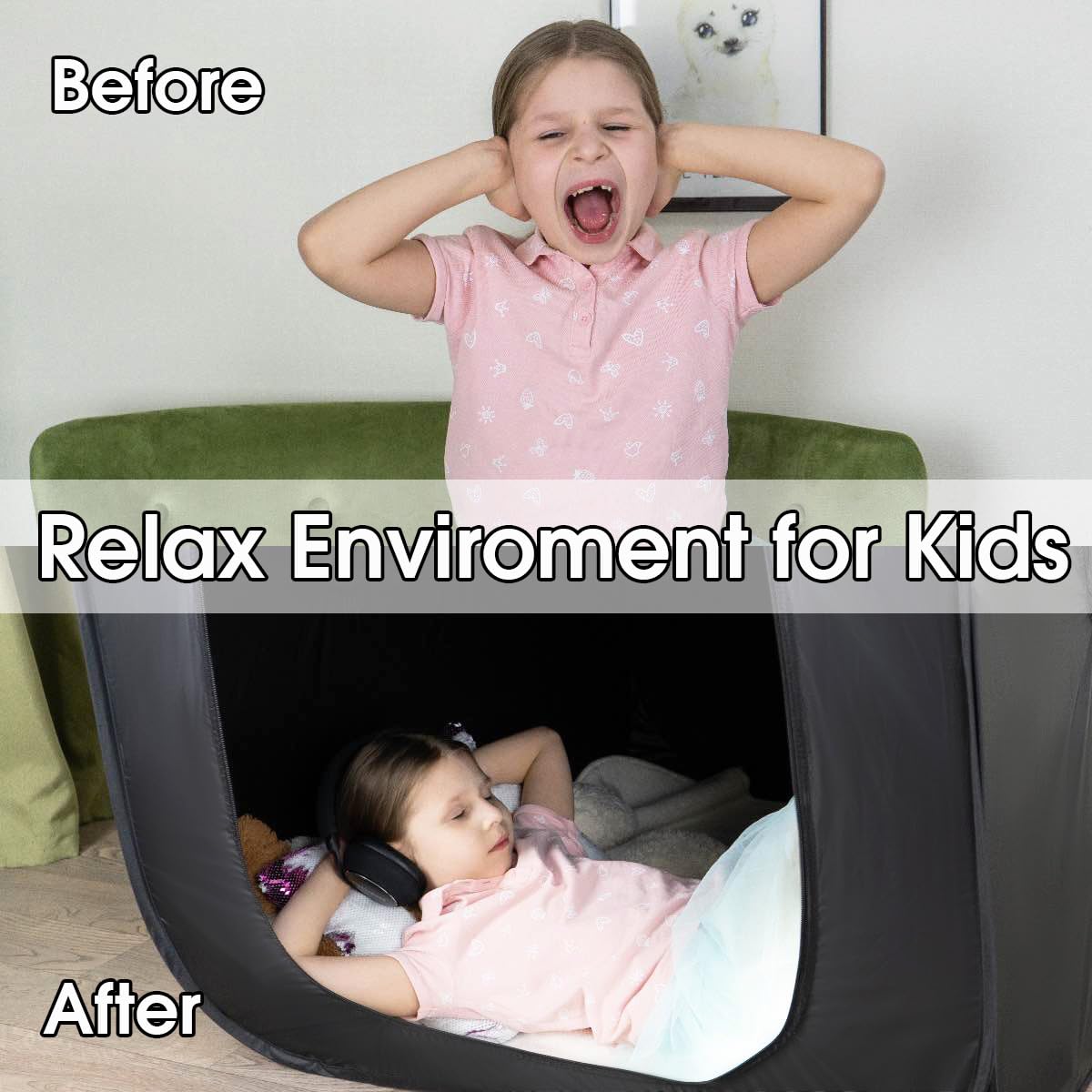Sensory Tent for Kids(Size 40x40x40in), Blackout Pop-up Play Tent for Children with Autism ADHD, SPD - Image 4