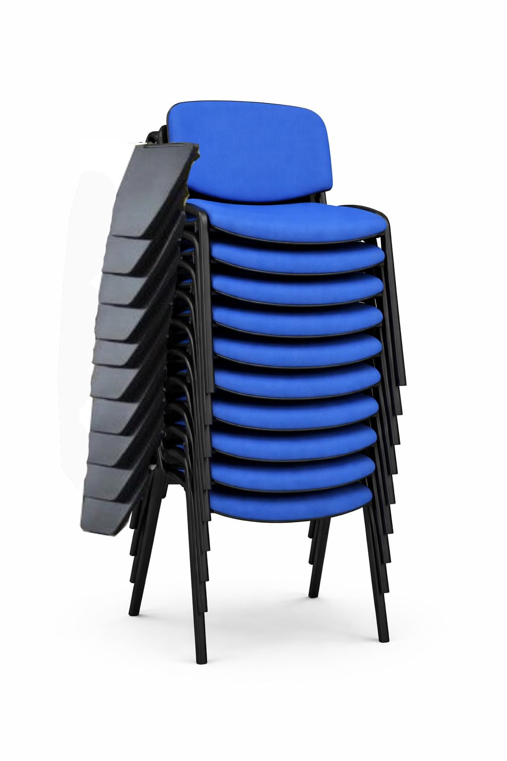ART PROG - Lot de 4 Chaises Visiteur LISO avec Tablette | Revêtement Tissu Bondai| Chaises de Conférence Rembourrées et Empilables | Idéales pour Salles de conférence et de Formation