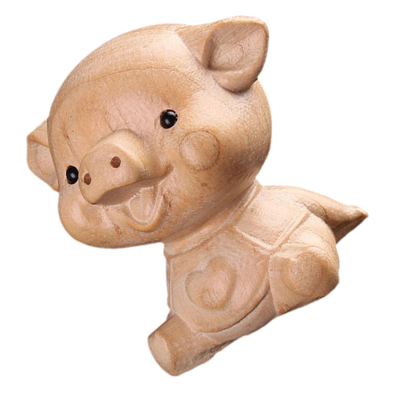 Amazon.co.jp: OSOLADY 木彫り豚像装飾小豚置物木製豚クラフトホーム