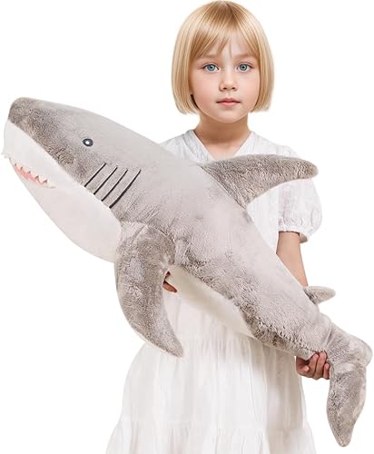 Miniatura 1 de FFxiong Almohada de animal de peluche de tiburón gigante de 32 pulgadas, lindo tiburón ballena grande, juguete de peluche suave, regalos para niños