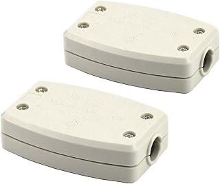 2 Pack 3-Terminal Wire Junction Boxes,Flex Erminal In-line Connector Connect Extension or Repair Cable and Electrical Cord of Indoor Outdoor Lighting Power Automotive Wiring 13A 250V (Small, White)