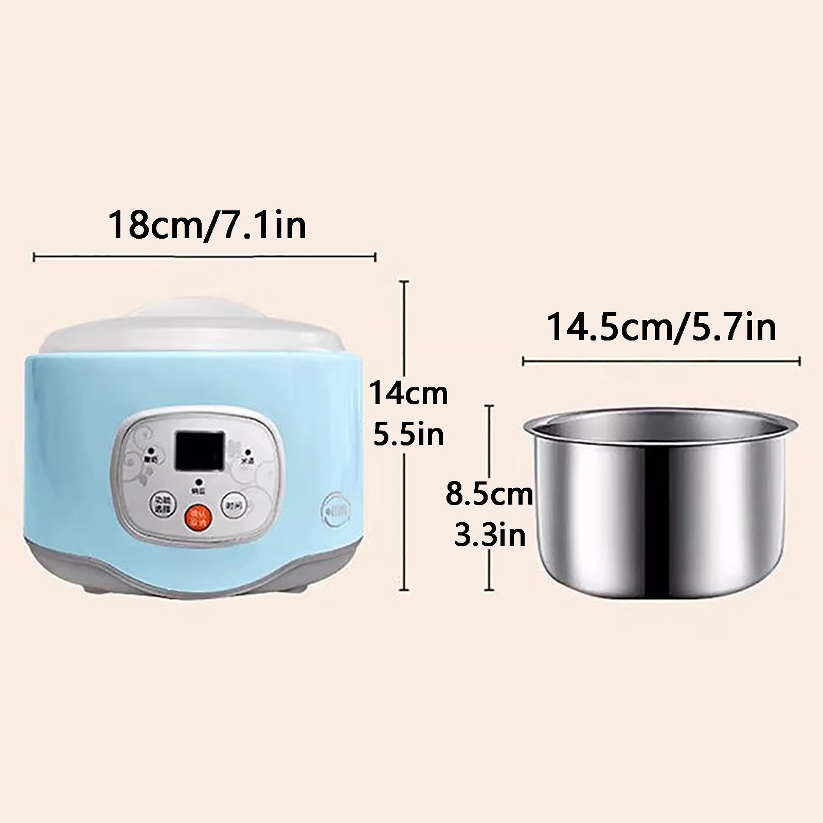 Yaourtière 3 en 1, pour Préparer du Yaourt Maison, Minuterie Réglable, Facile À Nettoyer, Capacité de 1 Litre, Idéale pour Un Usage Domestique