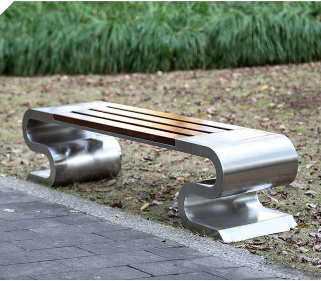 Park Benches Outdoor Leisure Chair Park Chair Garden Square Outdoor Stainless Steel Public Seat Scenic Shopping Mall School Rest Stool Outdoor Benches(M:180cm)
