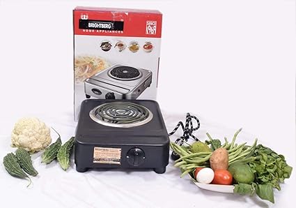 Bright Berg Medium G-Coil Stove Indicator CRC Seat Powder Coating Body ISI Mark Element Induction Cook Top (Black, 2000 W)