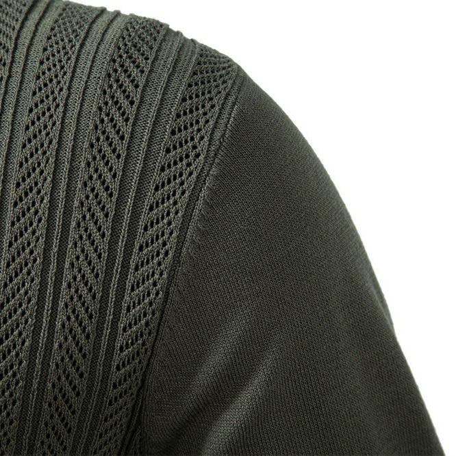 Suéter de punto elegante manga larga hombre invierno sofisticado con cierre 3