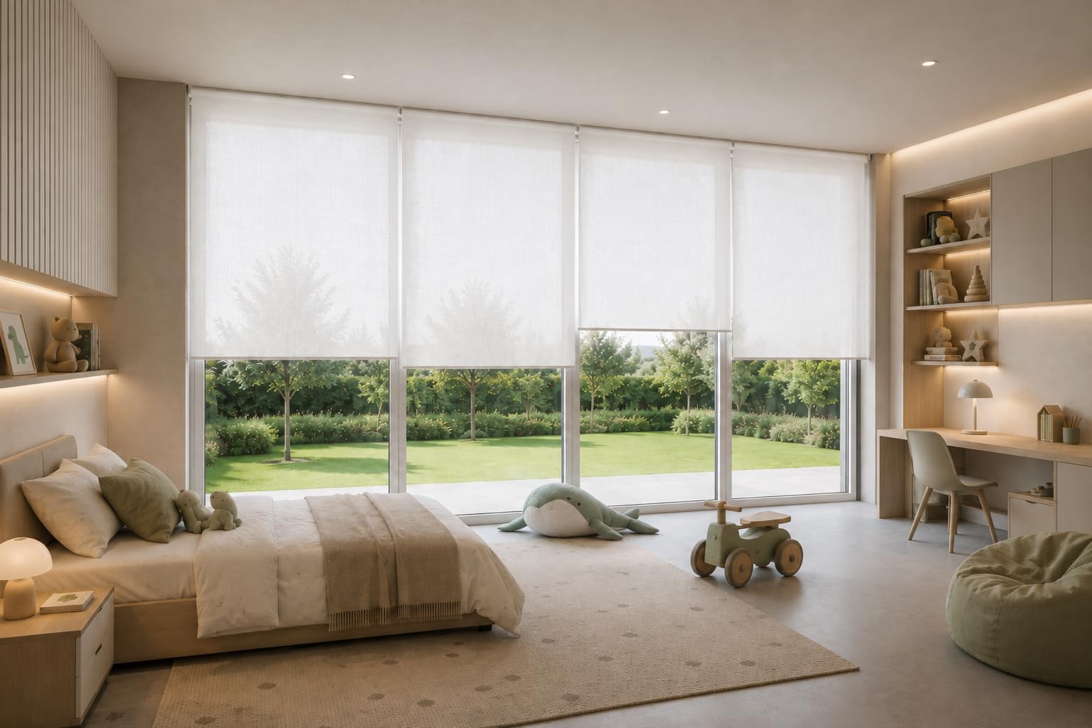 Estoralis BRAN -Tenda a Rullo Jacquard, 150 x 250 cm, Bianco