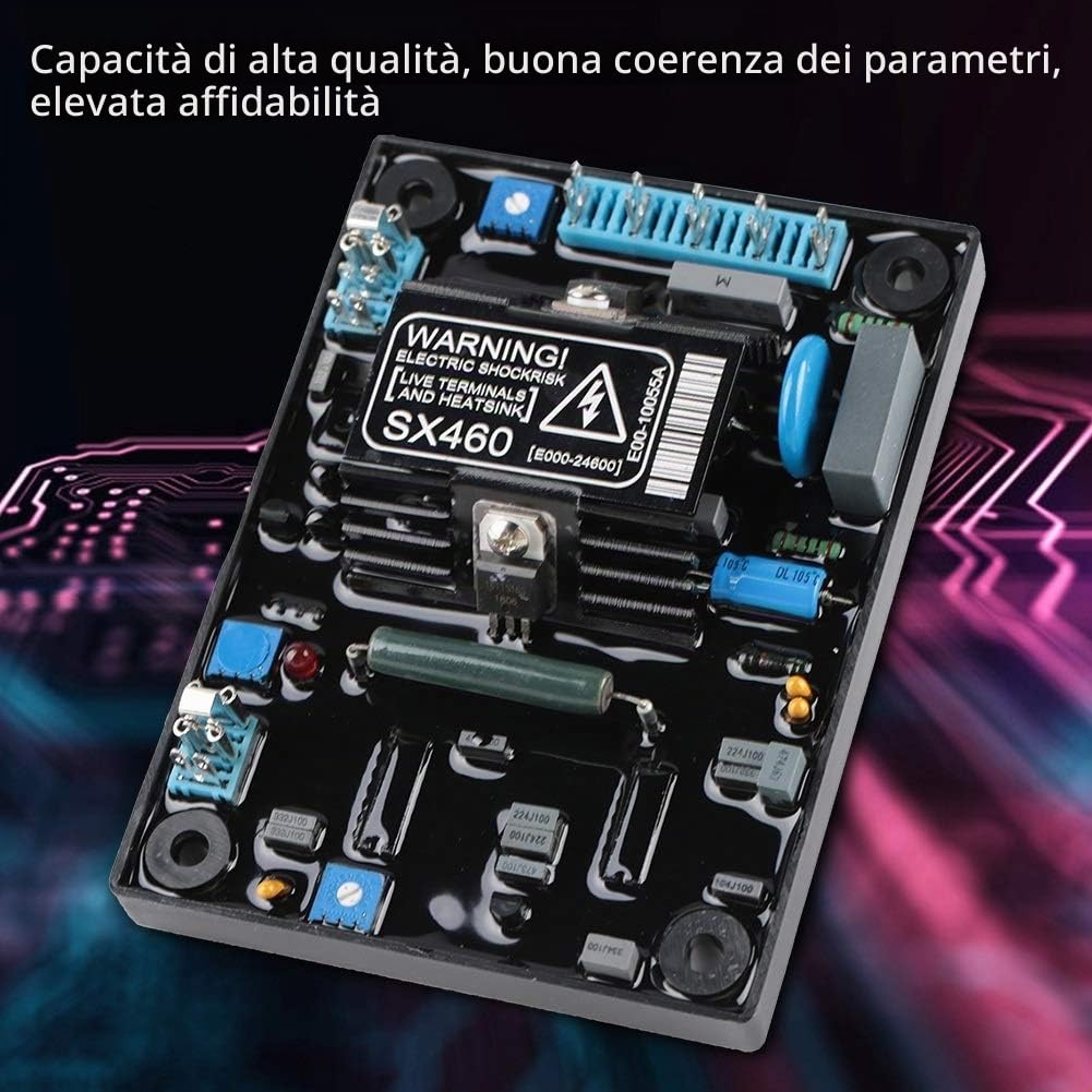 Jadeshay Regolatore di Tensione,SX460 AVR Regolabile Generatori Accessori Modulo Stabilizzatore Motore di Tensione Automatico per Generatore Motori Diesel,Ingresso CA 120 (95-132) V / 240 (190-264) V
