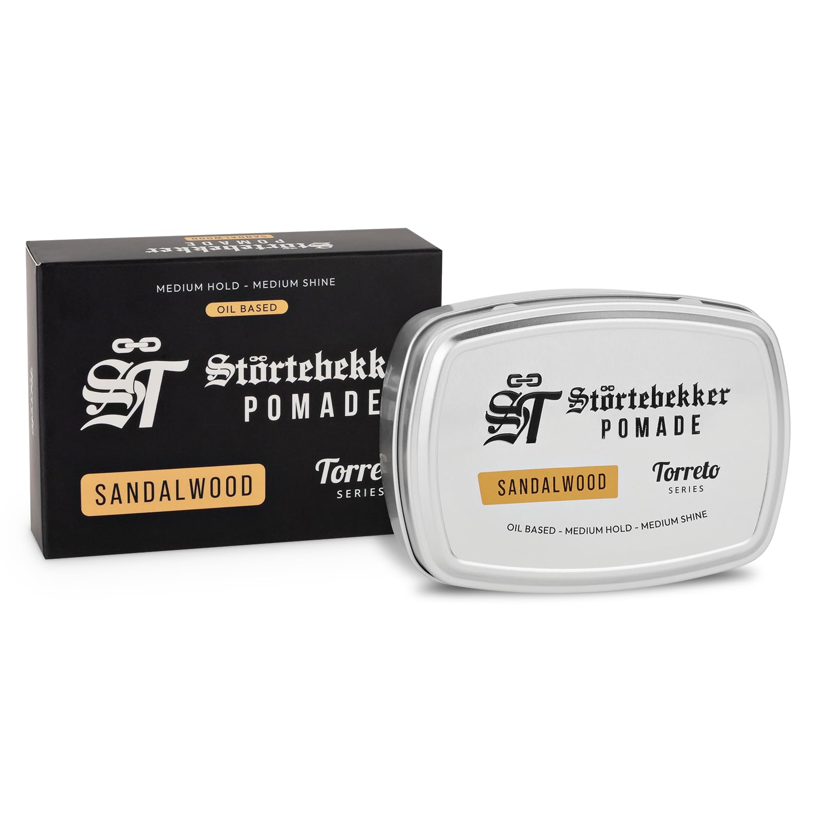 Störtebekker® Premium Pomade Ölbasiert Probierset + GRATIS Styling Kamm - 4 x Pomade Herren 'Torreto Series' - Mittlerer Halt - Mittlerer Glanz - Haarwachs 125ml - Haarpomade - Made in Germany