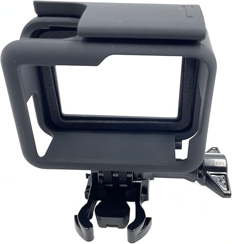 Soporte de marco protector compatible con GoPro Hero 765(2018), carcasa protectora de cámara de acción negra con soporte de liberación rápida