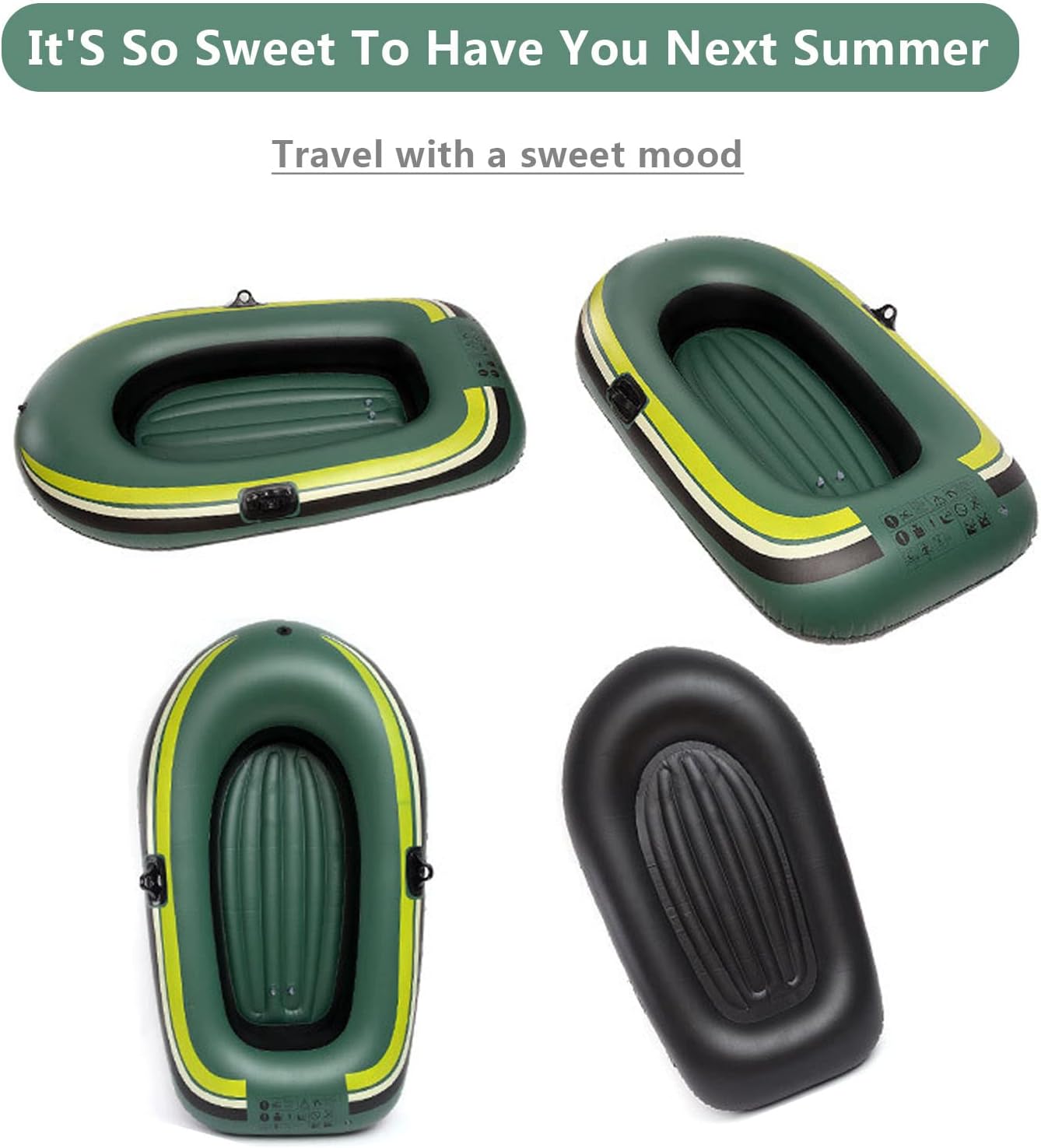 Inflatable Boat with Oars, Inflatable Fishing Boats for Adults 2/3/4 Person, Inflatable Boat for Pool with Oars