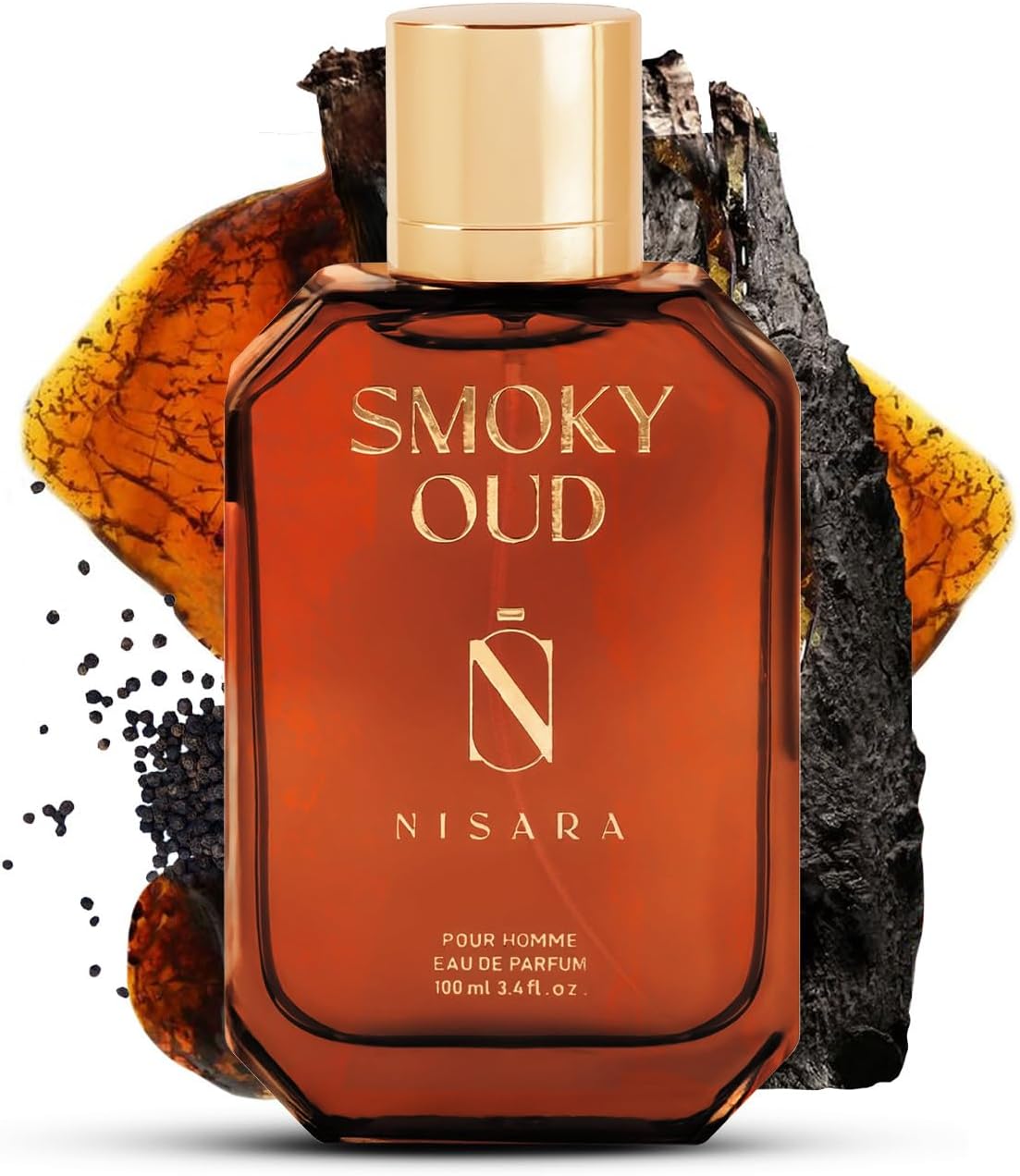 Smoky Oud Perfume For Men 100 ml | Long Lasting Eau De Parfum | Tobacco Woody Fragrance | With Black pepper, Bergamot, Sandalwood, Patchouli, Oud wood, Amber Notes | EDP Scent Spray for men | Premium Perfume For Him