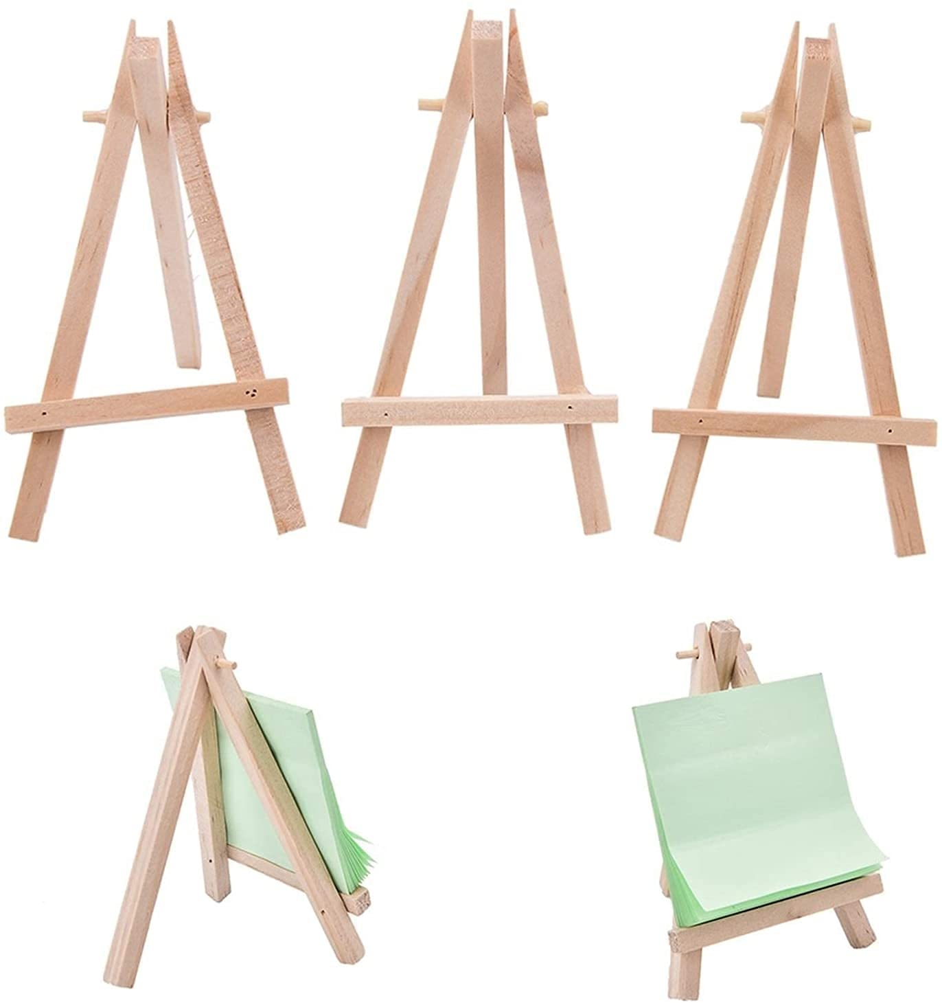1 Uds. Mini Caballete de Madera para Artista, Soporte de Tarjeta de Mesa de Boda, Soporte de exhibición para decoración de Fiesta, Caballete de exhibición de 12,5 * 7cm