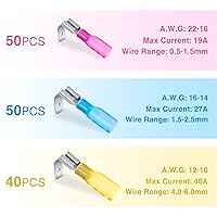 Vista 3 de Nilight - Kit surtido de 140 terminales de horquilla con espiga termorretráctil para conexiones en espiral, conectores de terminales de crimpado