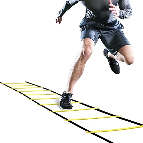 GHB Pro Agility Escalera de entrenamiento Agility Speed 12 Rung 20 pies con bolsa de transporte