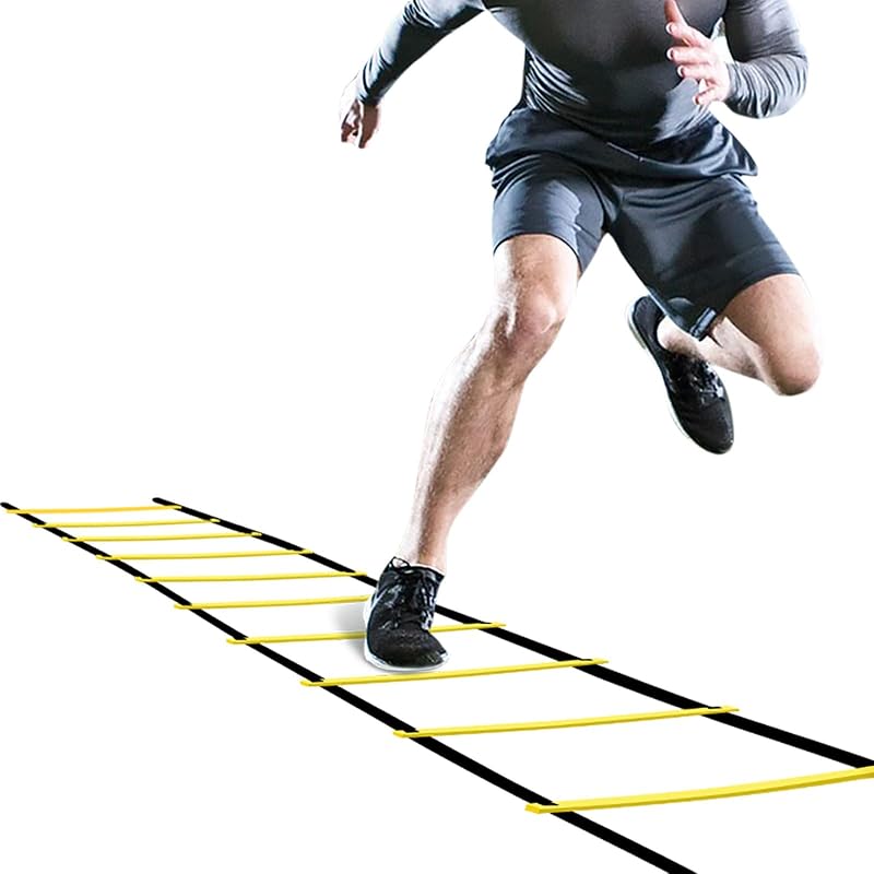 GHB Pro Agility Ladder Escalera de entrenamiento de agilidad Velocidad 12 peldaños 20 pies con bolsa de transporte