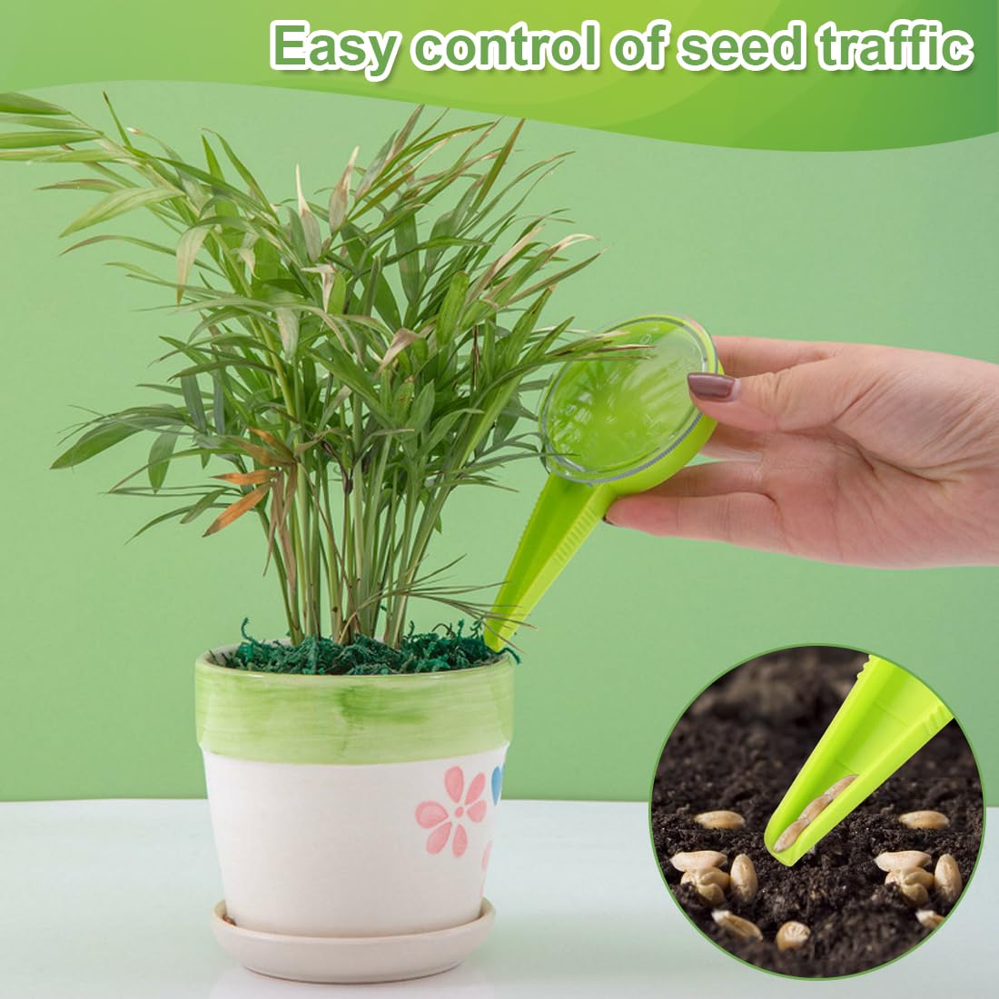 Pflanzholz Edelstahl Mit T-Griff - Zwiebelpflanzer Mit Tiefenmarkierung