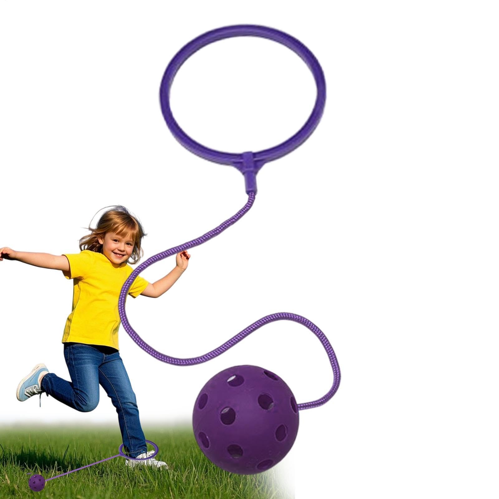 Ankle Skip Ball For Kids, Exercise Swing Balł Toy, Soft Jumping Ring Rotating Single-Leg Swing In Assorted Colors, Kid Skip Toy Activity, For School Breaks Family Vacations Camping Garden