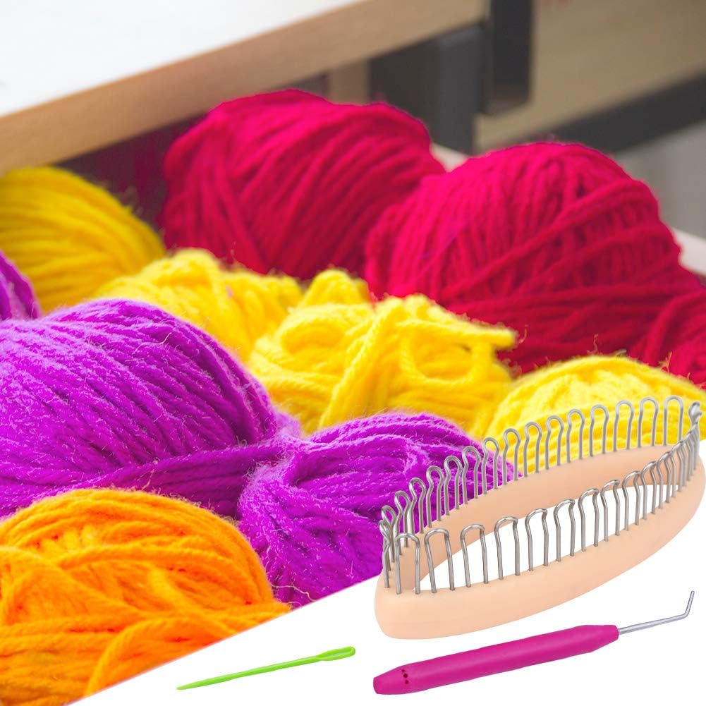 Coopay Set di Telaio per Calzini a Forma Ovale, include 32 Ganci, Telaio Medio, Ganci per Maglieria e Ferri per Cucire per Donne, Uomini, Bambini, Calzini per Bambini