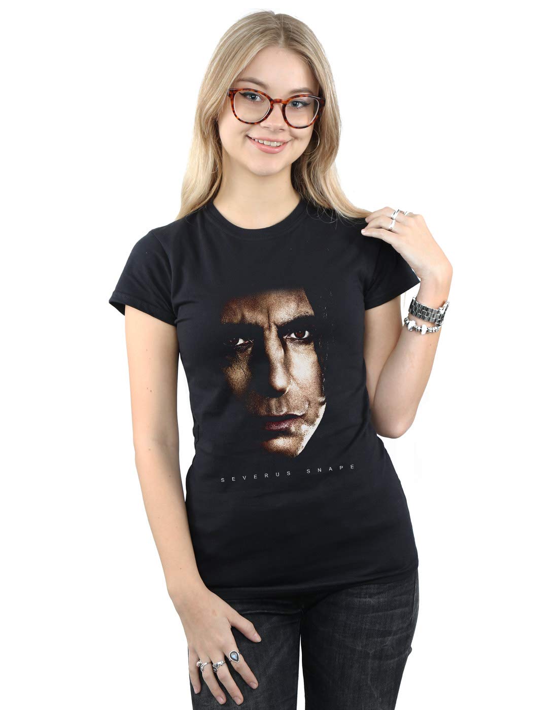 Harry Potter Women's Severus Snape Portrait T-Shirt Black Large