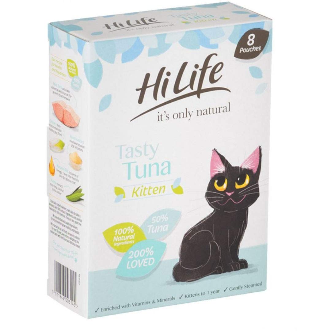 Town & Country Pet Things Hilife It's Only Natural Cat Pouch Kitten Tasty Tuna 8x70g (Pack of 4)