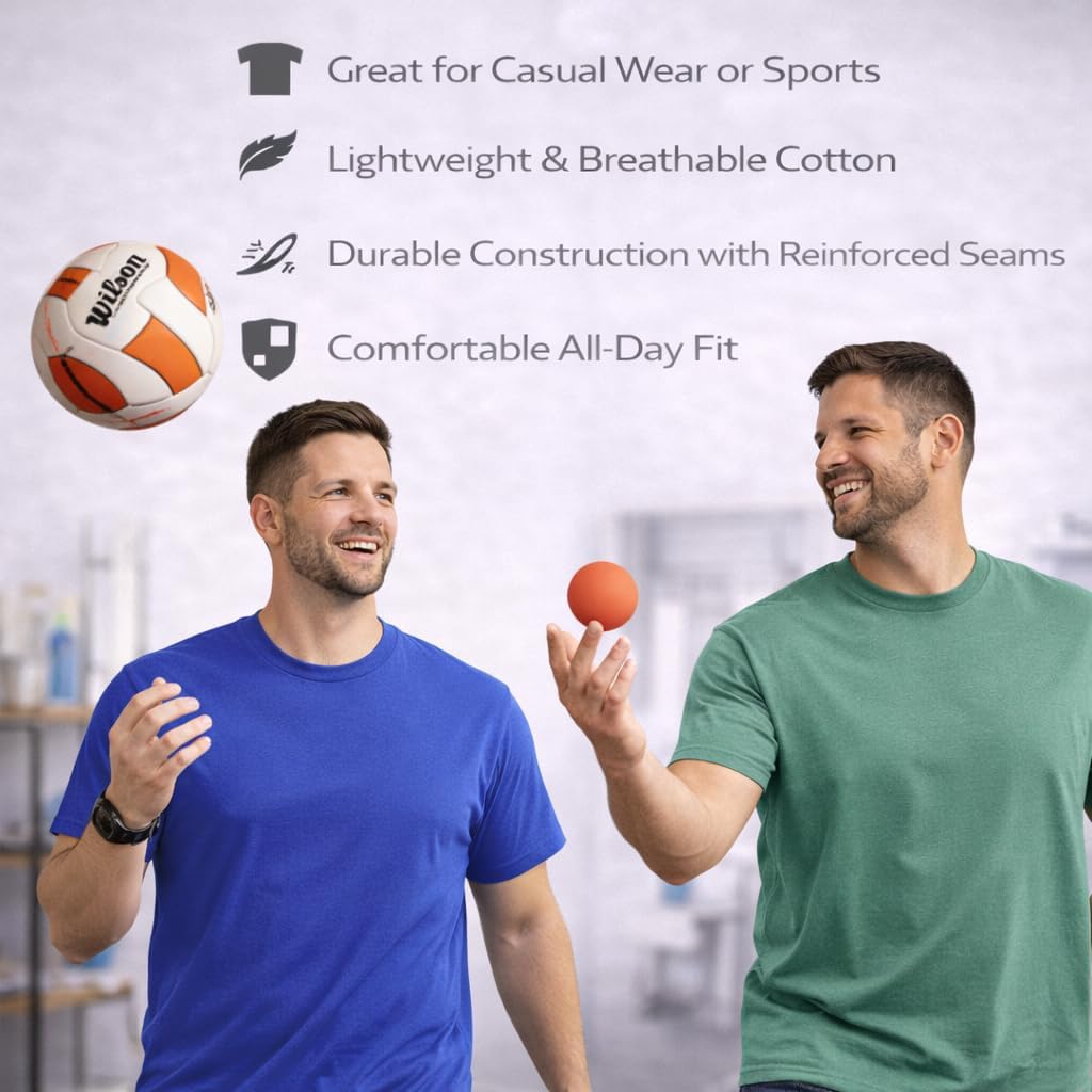 BILLIONHATS 12 Pack Plus Size Men's Cotton T-Shirt Bulk Big & Tall Short Sleeve Lightweight Premium Fitted Classic Tees - Image 5